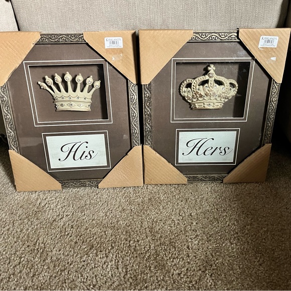His & Hers King & Queen Crown Shadow Box Wall Decor